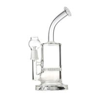 2018 Exquisite Glass Water Pipe Un Honeycomb Glass Bong Oil RIgs 14mm L'altezza è 21cm