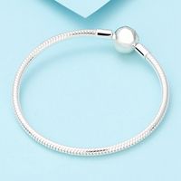 925 encantos de plata esterlina pulsera 3 mm cadena de la serpiente para Pandora Charm Beads pulseras joyería DIY caja de regalo para mujeres y hombres