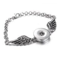 Angel Wings Bracelets Bangles Antique Silver DIY Ginger Snaps Button Jewelry Accessories New Style Bracelets for Women