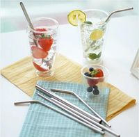 For Mugs 304 Stainless Steel Bend Straight Drinking Straw Wi...