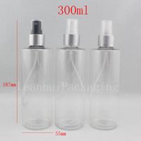 300 ml x 20 şeffaf boş sprey plastik kozmetik şişe 300cc ince sis püskürtücü refil plastik şişeler kozmetik ambalaj