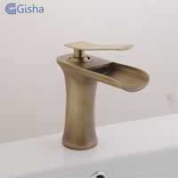 Gisha Antique Brąz Wodospad Łazienka Kran Łazienka Umywalki Dotknij pojedynczy uchwyt Mikser Tap Hot Cold Sink Faucet G1038