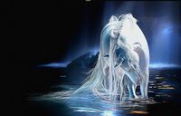 Tianhe cheval blanc peinture à l'huile toile de fond TV chambre photo papier peint 3D papier peint photo personnalisé 3D stéréo fond d'écran 3D