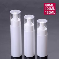 Beyaz Plastik şişe Şeffaf Kap boş sprey şişesi 80 ml 100 ml kozmetik kozmetik seyahat için 120 ml PET şişe F1321