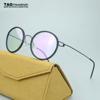 Retro Gözlük Çerçeve Erkekler Etiketi Titanyum Saf El Yapımı Gözlük Çerçeveleri Erkekler Marka Miyopi Vidasız Gözlükler için Gözlükler