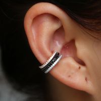 no piercing cuff earring 2018 factory wholesale fine 925 sterling silver simple earbone ear clip cz circle thin band minimal earring cuff