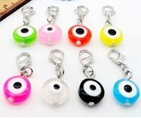 200Pcs Turkish mixed Evil Eye Charms lobster Clasp Dangle Ch...
