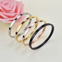Classic fashion lovers smooth bracelet 18k rose gold colorless titanium steel bracelet stainless steel jewelry