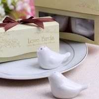 Ny romantisk bröllop söt kärlek fåglar salt och peppar shakers för bröllop och fest favoriserar souvenir gåvor LX3598