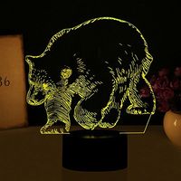 3D New Polar Bear lamp Night Light Touch Table Desk Optical Illusion Lamps 7 Color Changing Lights Home Decoration Xmas Birthday Gift