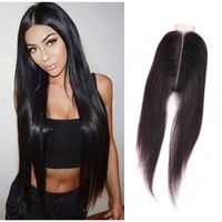 Indian Virgin Hair 2X6 Lace Closure Silky Straight With Baby Hair 2*6 Lace Closures Human Hairs Closure Middle Part Natural Color