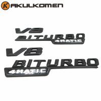 2 teile / para Schwarz / Silber 3D V8 Biturbo 4Matic Emblem Abzeichen Aufkleber auto aufkleber Auto-styling für Benz CL63 CLS63 E63 C63 S63 AMG