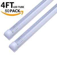 LINKABLE LED 튜브 T8 8 FT 8FT 높은 루멘 LED 가게 조명기구 v 모양 통합 더블 사이드웨어 하우스 공장 조명 쿨러 도어 튜브