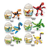Dinozor Yapı Taşları Çocuklar Sürpriz Büküm Yumurta Oyuncaklar Erkek Dinozor Eğitim Tuğla 6 Stilleri Noel Partisi Hediyeler