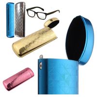 Nova moda Hard Metal Lattice Lattice Capsule Capsule Flip Eyeglasses Case Protetor Para Copos De Armazenamento Ferramentas