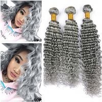 Bästa malaysiska jungfru mänskliga hår djupa våg rena grå buntar 3pcs silver grå jungfru mänskligt hår vävar djupa våg hår weftar förlängningar