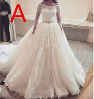 A-линии African кружева Свадебные платья для венчания мантии Нигерийский невесты Модест Ближний Восток Церковь Люкс Sheer Neck