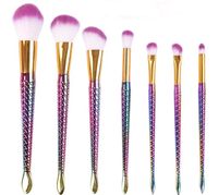 Hurtownie 7 sztuk Purpurowy Makijaż Szczotki Zestaw Honeycomb Rainbow Foundation Cosmetic Foundation Eyeshadow Brush Tools Zestaw