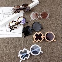 Gafas de sol Steampunk para niños, niñas y niñas, gafas de protección UV, moda, XO, gafas redondas para bebés, de forma irregular, 12PCS / lote