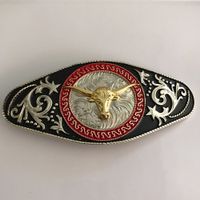 1 Pcs Cool Lace Gold Bull Head Western Cowboy Belt Buckle Fo...