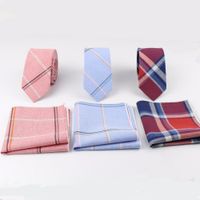 Gayri resmi dar kravat hankerchief set 100% pamuk tekstil bağları cep kare baskı çiçek kravat klasik skinny çizgili kravat