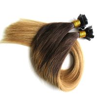Flat Tip Pre Bonded Extensions Flat Tip Ombre Hair T2/27 100% Remy Human Hair Nail Tip Hair Extensions