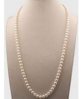 Wunderschöne 22 Zoll 7-8mm natürliche Südsee weiße Perlenkette 14k Gold Verschluss