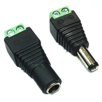 Ingen lödning 2.1x5.5mm Power DC Socket Lighting Connector Kvinna + Male Plug Jack Adapter Wire CCTV LED-lätta tillbehör
