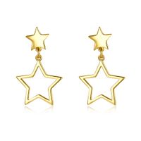 Modische Ohrstecker Imitation Gold überzogene hohle Stern Anhänger Muster Ohrring Zubehör einfach entworfene Überraschung Prom Geschenk POTALA212