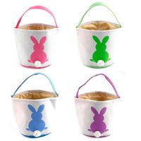 Easter Bunny Ears Borsa da Basket Mix Colore tela pasqua cestino orecchie da coniglio borse per bambini regalo secchio Cartoon coniglio carring uova Borsa SN2568