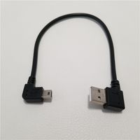 1PCS 90도 오른쪽 각도 USB 2.0 왼쪽 남성 커넥터에 남성 USB 케이블 28cm
