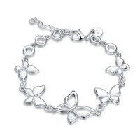 Pulseira de borboleta esterlina prata banhada pulseira spb555; alta quatity moda homens e mulheres 925 pulseiras de prata charme