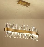 araña de cristal rectangular nórdica restaurante luz de la barra de lujo en forma de S lámpara de decoración
