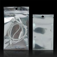 Sacs de serrure à glissière en aluminium Feuille d'aluminium Clear Sacs à glissière Mylar refermable Pochette pour accessoires électroniques Batterie de téléphone portable Batterie de détail
