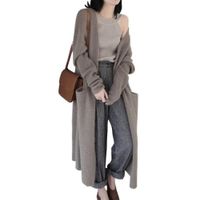 Plus Size Womens Long Cardigans High Quality Warm 2018 Fall Winter New Chic Knitted Loose Cardigan Sweater Outwear Coat Jacket