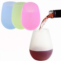 Силиконовые резиновые бокал бокал разбивающие пивные чашки для наружного барбекю Кемпинг Винные очки370 мл (12,5 унций) VF0171