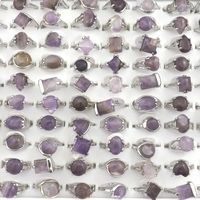 Natural Amethyst Stone Rings Gemstone Jewelry Women' s R...