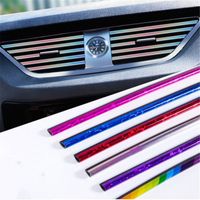 10 قطع سيارة تريم قطاع الداخلية الملحقات الملونة التصميم تصفيف المخرج السيارات مكيف الهواء الديكور سيارات diy