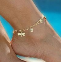Gold Bohemian Anklet Beach Foot Jewelry Leg Chain Butterfly ...