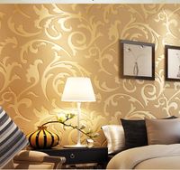 Géométrique moderne et contemporain Papier peint Design neutre clé grecque vinyle mur PVC Papier pour 0.53m Chambre x 10 m Rouleau d'or sur blanc