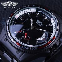 수상작 2020 레이싱 디자인 블랙 스테인레스 스틸 달력 표시 남성 시계 최고 브랜드의 고급 기계식 자동 시계 시계