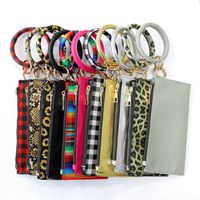 Bangle Keychains Hanging Purse Phone Bag PU Leather Tassel W...
