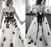 섹시한 흑인과 백인 국가 웨딩 드레스 신부 가운 플러스 사이즈 연인 얇은 명주 그물 리본 코르셋 백 리셉션 드레스 Boho