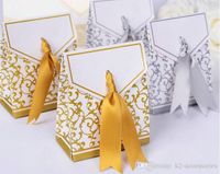 Wedding Favour Bag Sweet Cake Gift Candy Wrap Paper Boxes Bags Anniversary Party Birthday Baby Shower Presents Box gold silvery jewelry box