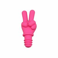 Wine Stopper Silicone Victory Oh Yeah Shape Pink Yellow Gray...