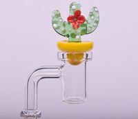 Colored Glass cactus UFO Carb Cap dome for glass bongs water...