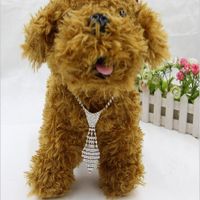 Bling Rhinestone Dog Collars Necktie Full Diamonds Dogs Akcesoria Naszyjnik dla wszystkich Psy Kołnierz dla psów Koty Zwierzęta Produkty Nowe