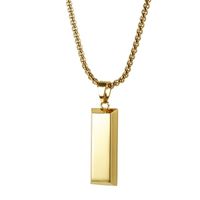 Men Fashion 18k Gold Plated DJ Cube Pendant Necklace Hip Hop...