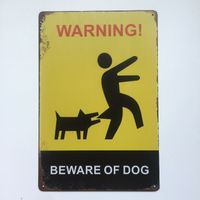 Остерегайтесь Собак Старинные Металл Олово знак плакат для Человека Пещера Гараж потертый шик стикер стены Кафе-бар домашнего декора