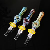 Kits de colección nector kits nc tubos de fumar con puntas de cuarzo clips de paja de 10 mm accesorios de tubería de mano de vidrio juntas múltiples colores